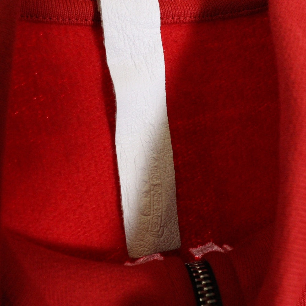 CHROME HEARTS(クロムハーツ) SAILIN ON 1 2 ZIP バックセメタリー刺繍ハーフジップスウェットトレーナー レッド
