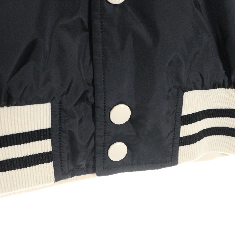 CELINE(セリーヌ) PARIS TEDDY JACKET テディ ロゴプリント ボタンフライジャケット ライトウェイト ブラック レディース 2W19B905V