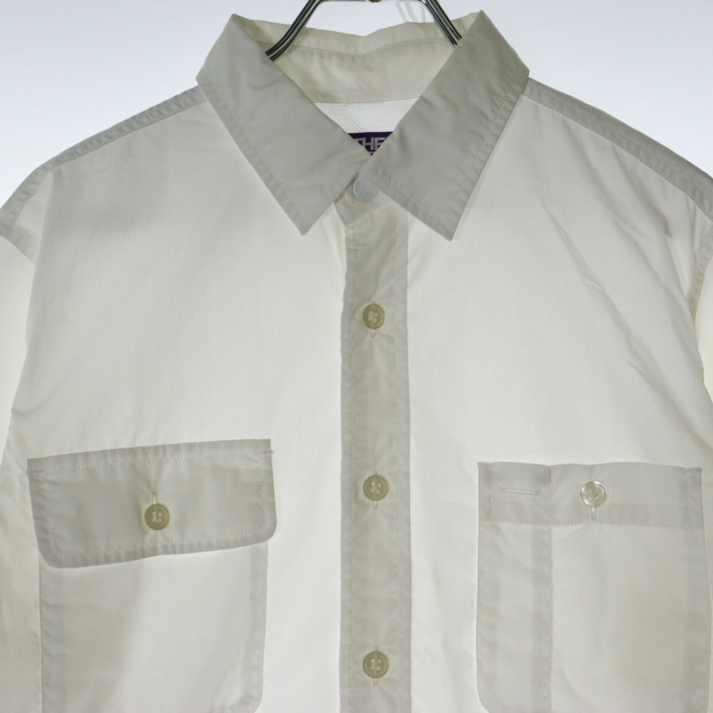 THE NORTH FACE PURPLE LABEL(ノースフェイスパープルレーベル) STRETCH BROAD SHIRT ストレッチボードシャツ 長袖ボタンダウンシャツ ホワイト NT3450N