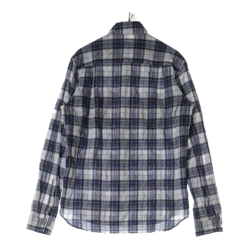 THE NORTH FACE(ザノースフェイス) リネン混 チェック柄 長袖ボタンダウンシャツ ブルー NR11250H