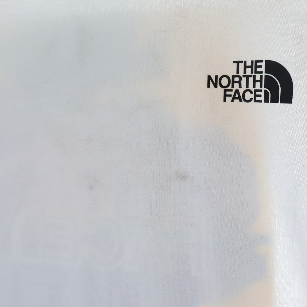 THE NORTH FACE(ザノースフェイス) DEGITAL BOX LOGO L/S TEE バックデジタルボックスロゴプリントTシャツ 長袖クルーネックカットソー レディース ホワイト NTW82487