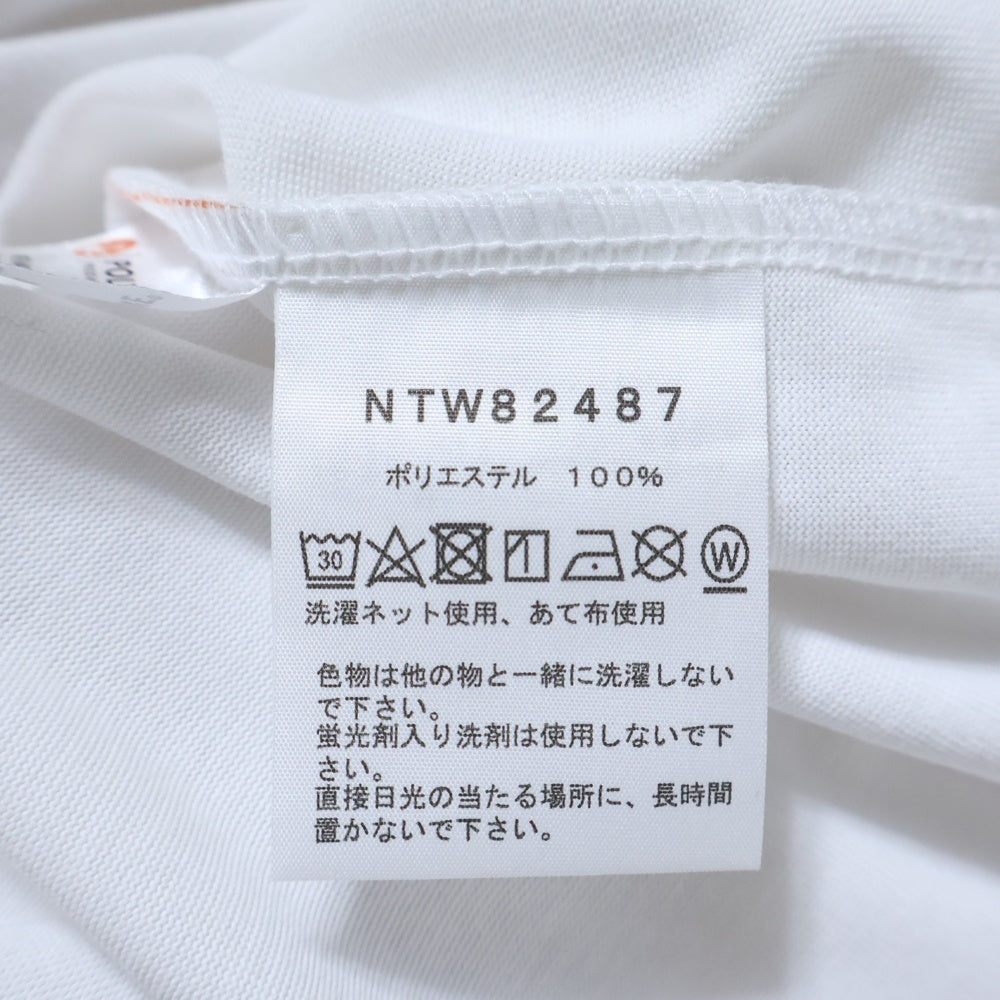 THE NORTH FACE(ザノースフェイス) DEGITAL BOX LOGO L/S TEE バックデジタルボックスロゴプリントTシャツ 長袖クルーネックカットソー レディース ホワイト NTW82487