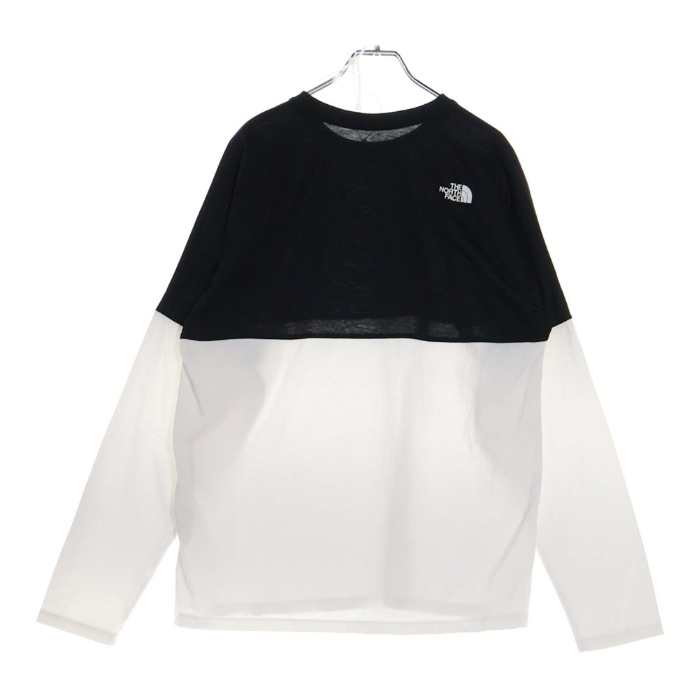 THE NORTH FACE(ザノースフェイス) L/S BI-COLORED NUPTSE TEE バイカラー ヌプシ ロゴプリントTシャツ 長袖クルーネックカットソー ブラック/ホワイト NT82384