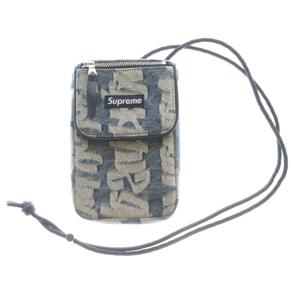 SUPREME(シュプリーム) 22SS Fat Tip Jacquard Denim Neck Pouch ファット チップ ジャガード デニム ネック ポーチ インディゴ