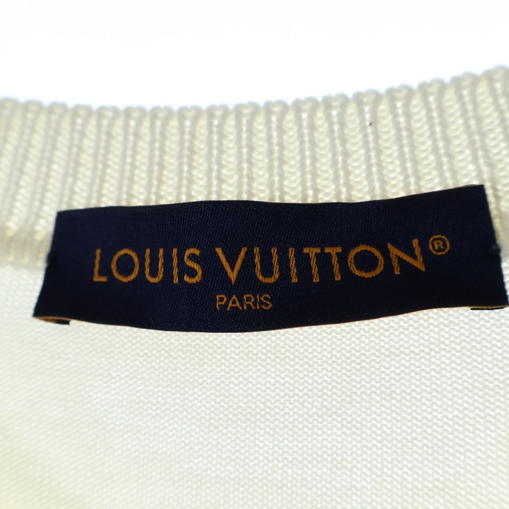 LOUIS VUITTON(ルイヴィトン) 24AW シグネチャー ロゴ刺繍付き クルーネック半袖Tシャツ カットソー ホワイト RM242Q OY8 HNN42W