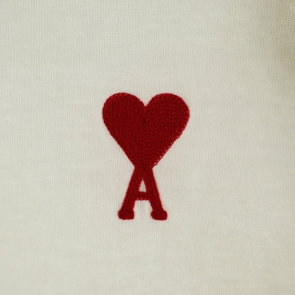 AMI Alexandre Mattiussi(アミアレクサンドルマテュッシ) TONAL AMI DE COEUR TSHIRT トーナル アミ デ クール クルーネック半袖Tシャツ カットソー ホワイト 52059