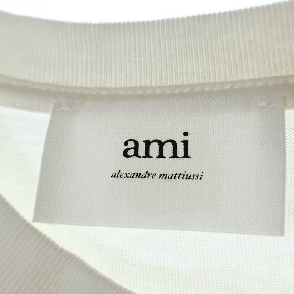 AMI Alexandre Mattiussi(アミアレクサンドルマテュッシ) TONAL AMI DE COEUR TSHIRT トーナル アミ デ クール クルーネック半袖Tシャツ カットソー ホワイト 52059