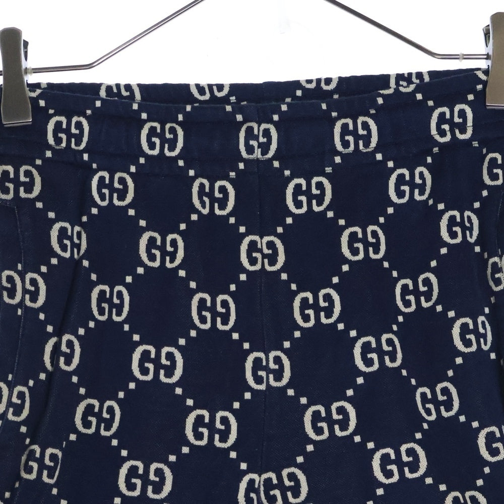 GUCCI(グッチ) 18AW GG JACQUARD SWEAT PANTS GGジャカード コットン サイドライン トラックパンツ ネイビー 496920 X9V05