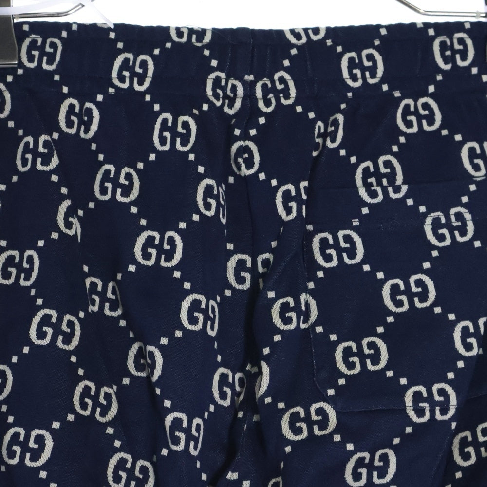 GUCCI(グッチ) 18AW GG JACQUARD SWEAT PANTS GGジャカード コットン サイドライン トラックパンツ ネイビー 496920 X9V05