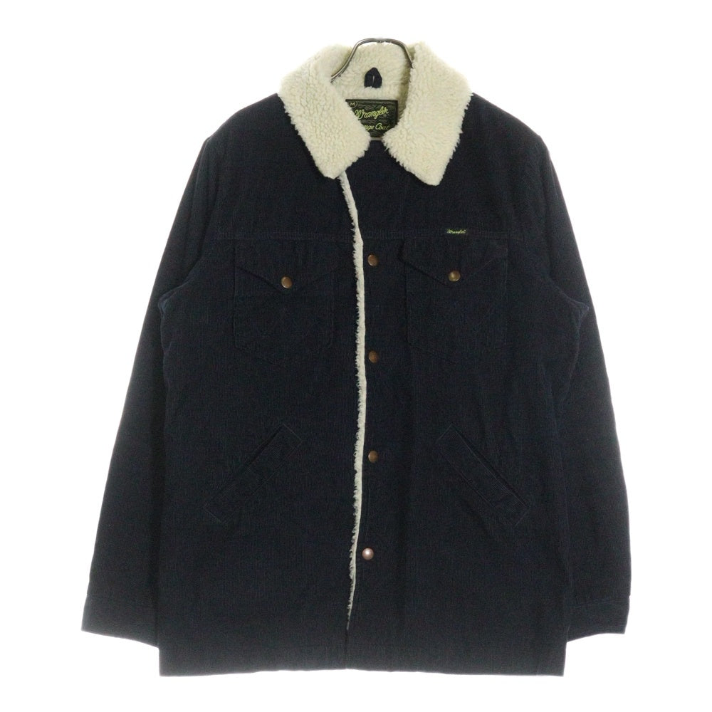Wrangler(ラングラー) WRANGE COAT ランチコート ボア 細畝コーデュロイ ジャケット ブラック/ベージュ WM1870