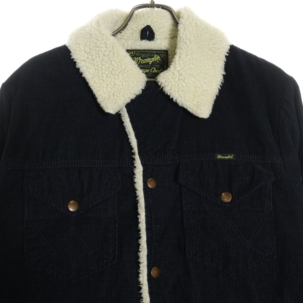Wrangler(ラングラー) WRANGE COAT ランチコート ボア 細畝コーデュロイ ジャケット ブラック/ベージュ WM1870