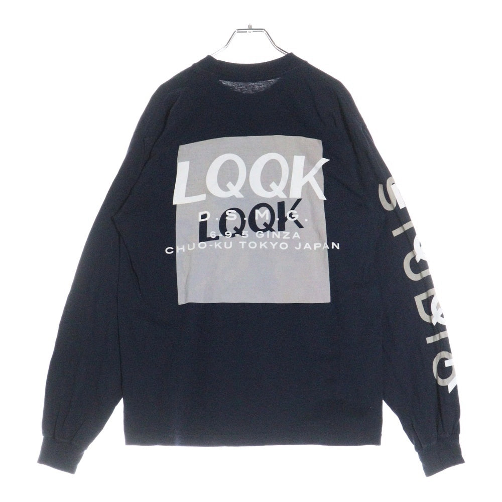 LQQK STUDIO(ルックスタジオ) DSMG SHOP LS TEE ドーバーストリートマーケット プリント 長袖Tシャツ カットソー ネイビー LQA24DSMG