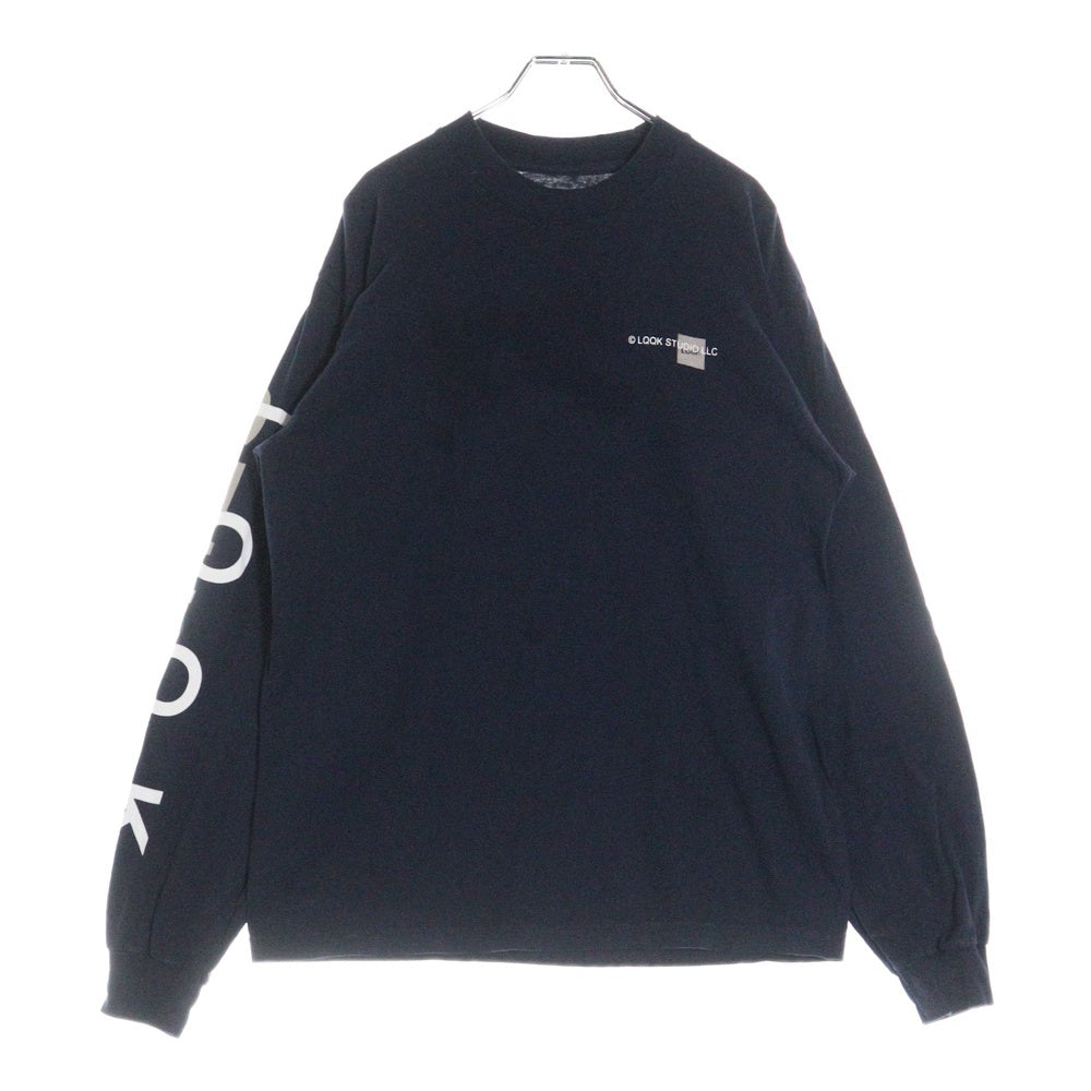 LQQK STUDIO(ルックスタジオ) DSMG SHOP LS TEE ドーバーストリートマーケット プリント 長袖Tシャツ カットソー ネイビー LQA24DSMG