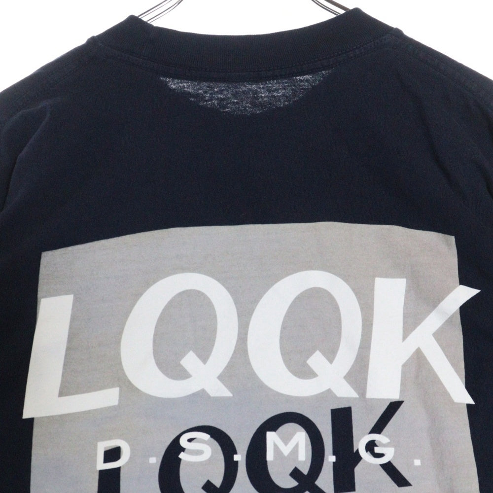 LQQK STUDIO(ルックスタジオ) DSMG SHOP LS TEE ドーバーストリートマーケット プリント 長袖Tシャツ カットソー ネイビー LQA24DSMG
