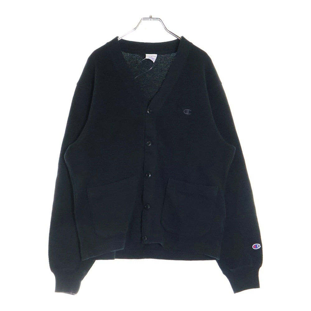 CHAMPION(チャンピオン) 25SS コットン ロゴエンブロイダリー カーディガン ブラック C8-B404