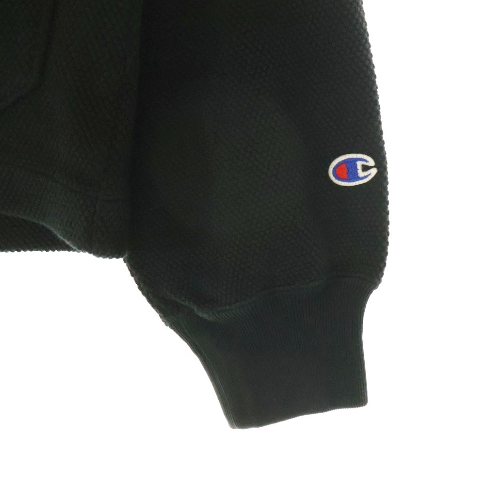 CHAMPION(チャンピオン) 25SS コットン ロゴエンブロイダリー カーディガン ブラック C8-B404