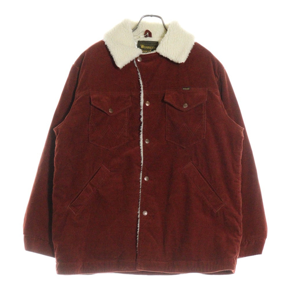 Wrangler(ラングラー) WRANGE COAT ランチコート ボア 細畝コーデュロイ ジャケット レッド/ベージュ WM1923-09