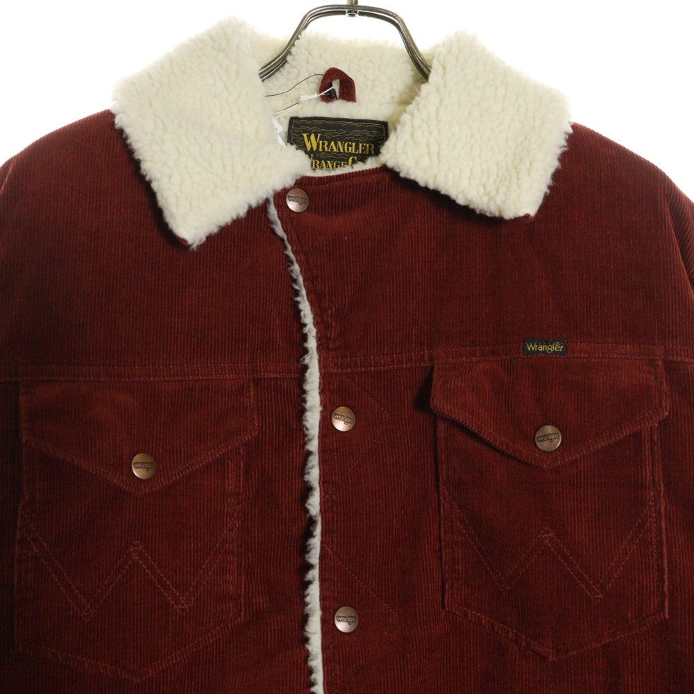 Wrangler(ラングラー) WRANGE COAT ランチコート ボア 細畝コーデュロイ ジャケット レッド/ベージュ WM1923-09