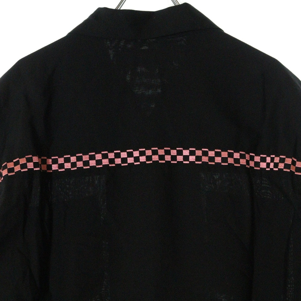 WACKO MARIA(ワコマリア) 24AW SWITCHING 50'S OPEN COLLAR SHIRT スウィッチング オープンカラー 長袖シャツ ブラック 24FW-WMS-OC07