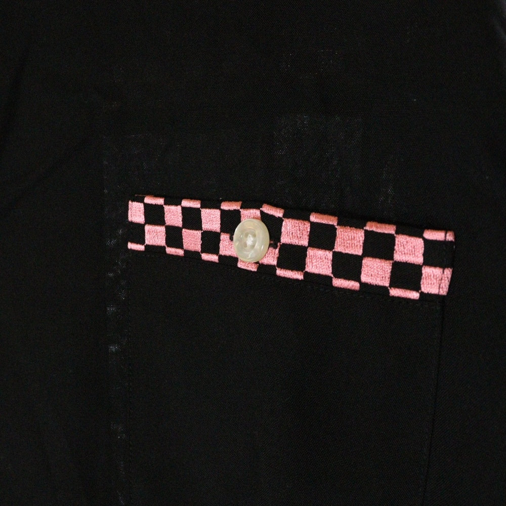 WACKO MARIA(ワコマリア) 24AW SWITCHING 50'S OPEN COLLAR SHIRT スウィッチング オープンカラー 長袖シャツ ブラック 24FW-WMS-OC07
