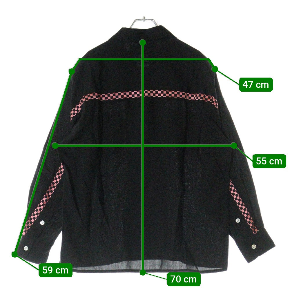 WACKO MARIA(ワコマリア) 24AW SWITCHING 50'S OPEN COLLAR SHIRT スウィッチング オープンカラー 長袖シャツ ブラック 24FW-WMS-OC07