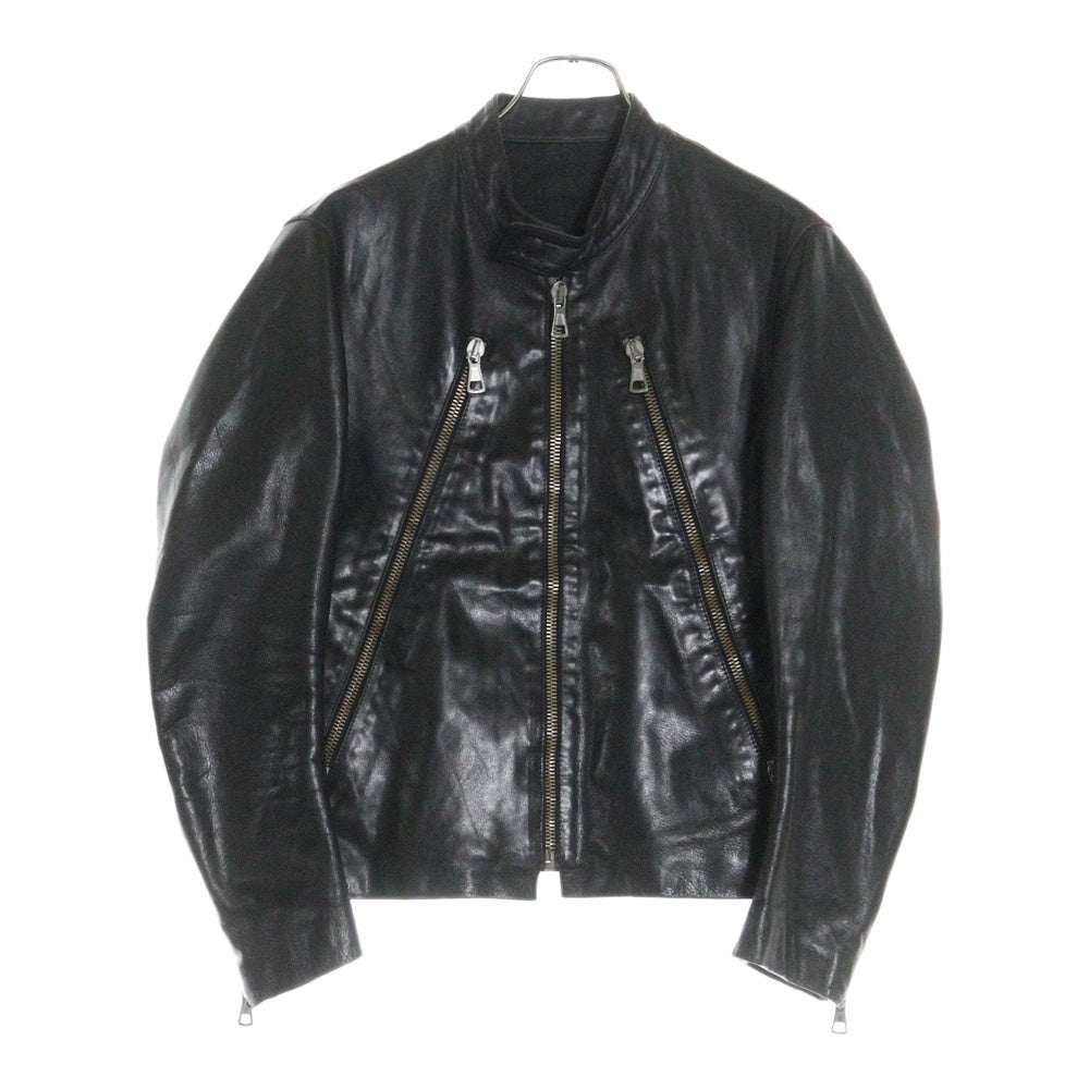 Maison Margiela 14(メゾンマルジェラ) 05SS 5ZIP 八の字 レザー シングルライダースジャケット ブラック