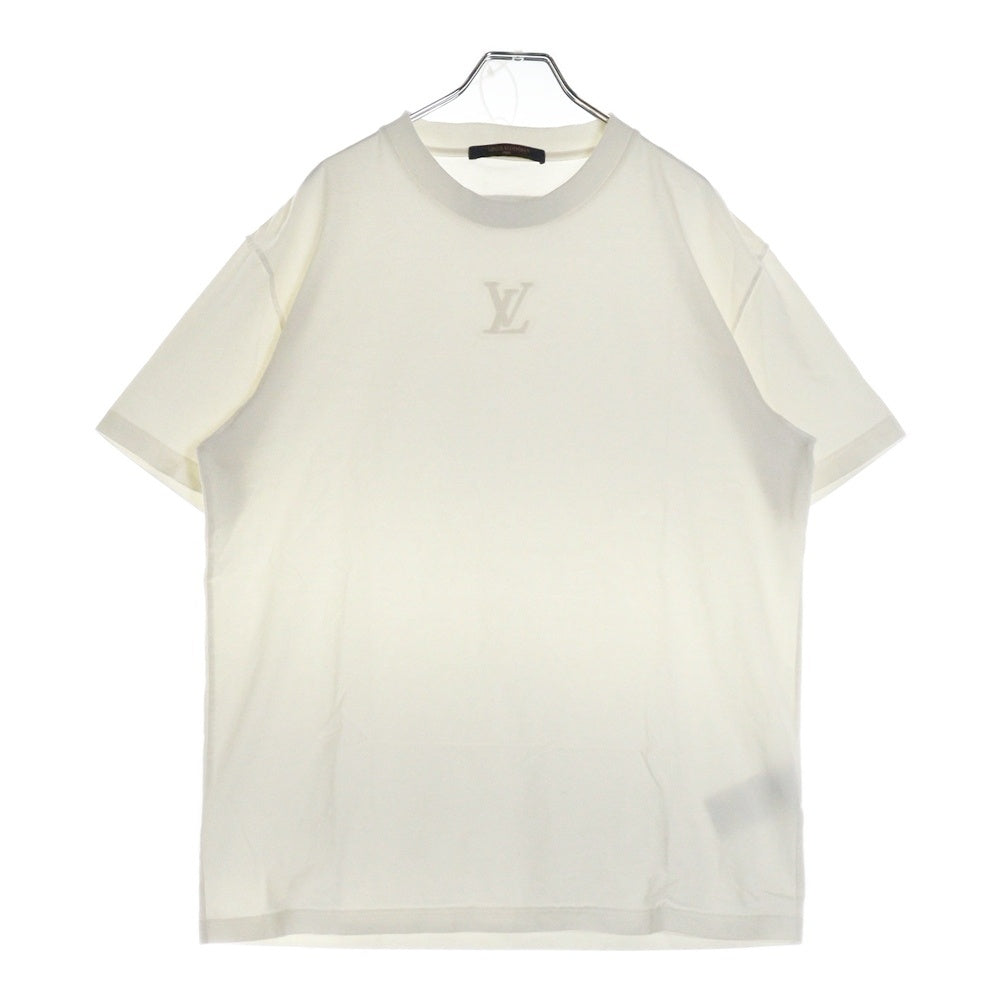 LOUIS VUITTON(ルイヴィトン) 24AW EMBOSSED LV LOGO エンボス LV ロゴ デザイン クルーネック 半袖Tシャツ カットソー ホワイトRM251Q HNY55WDT3