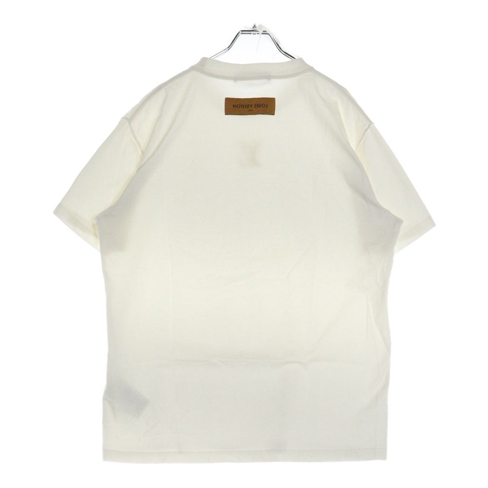LOUIS VUITTON(ルイヴィトン) 24AW EMBOSSED LV LOGO エンボス LV ロゴ デザイン クルーネック 半袖Tシャツ カットソー ホワイト RM242Q DT3 HNY55W