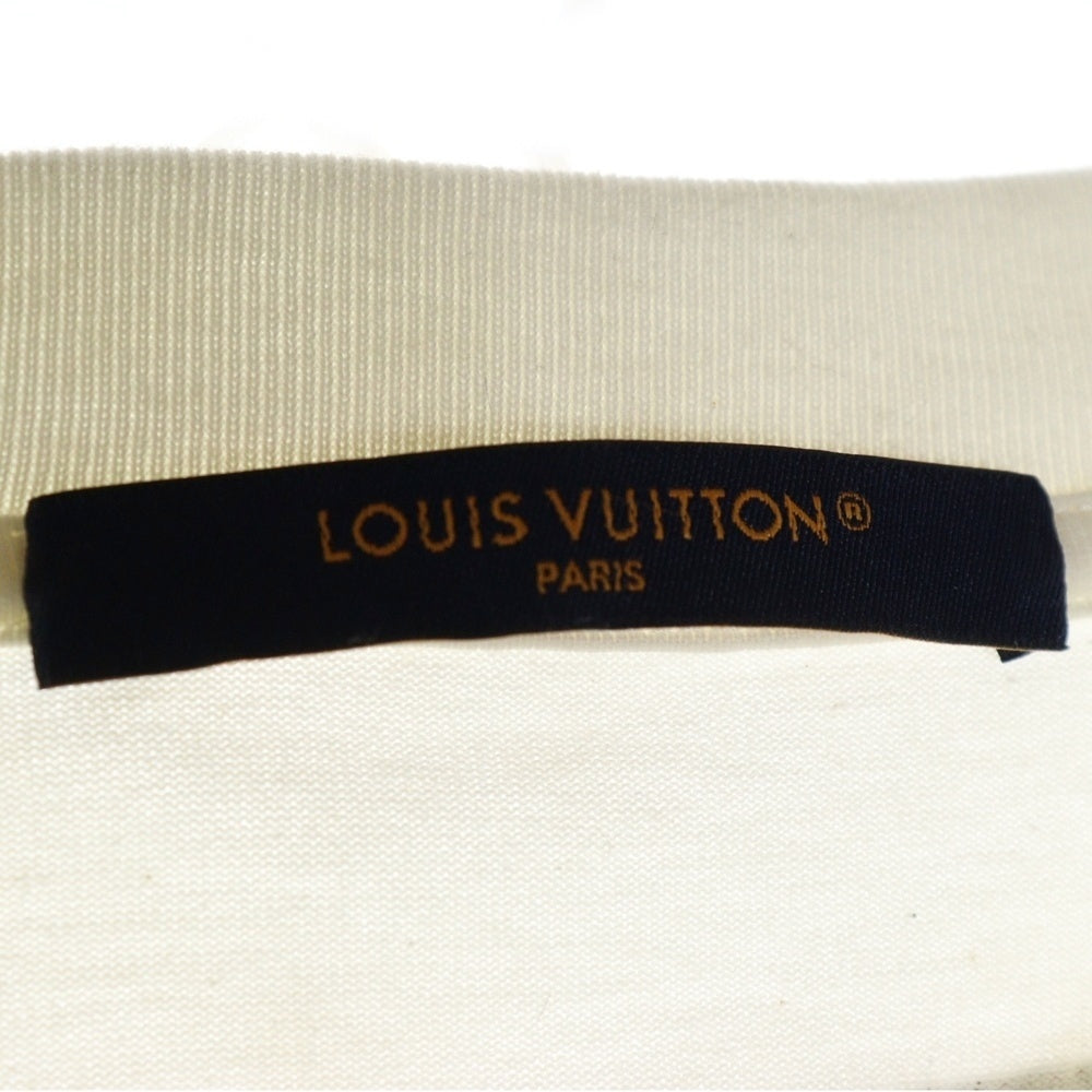 LOUIS VUITTON(ルイヴィトン) 24AW EMBOSSED LV LOGO エンボス LV ロゴ デザイン クルーネック 半袖Tシャツ カットソー ホワイトRM251Q HNY55WDT3