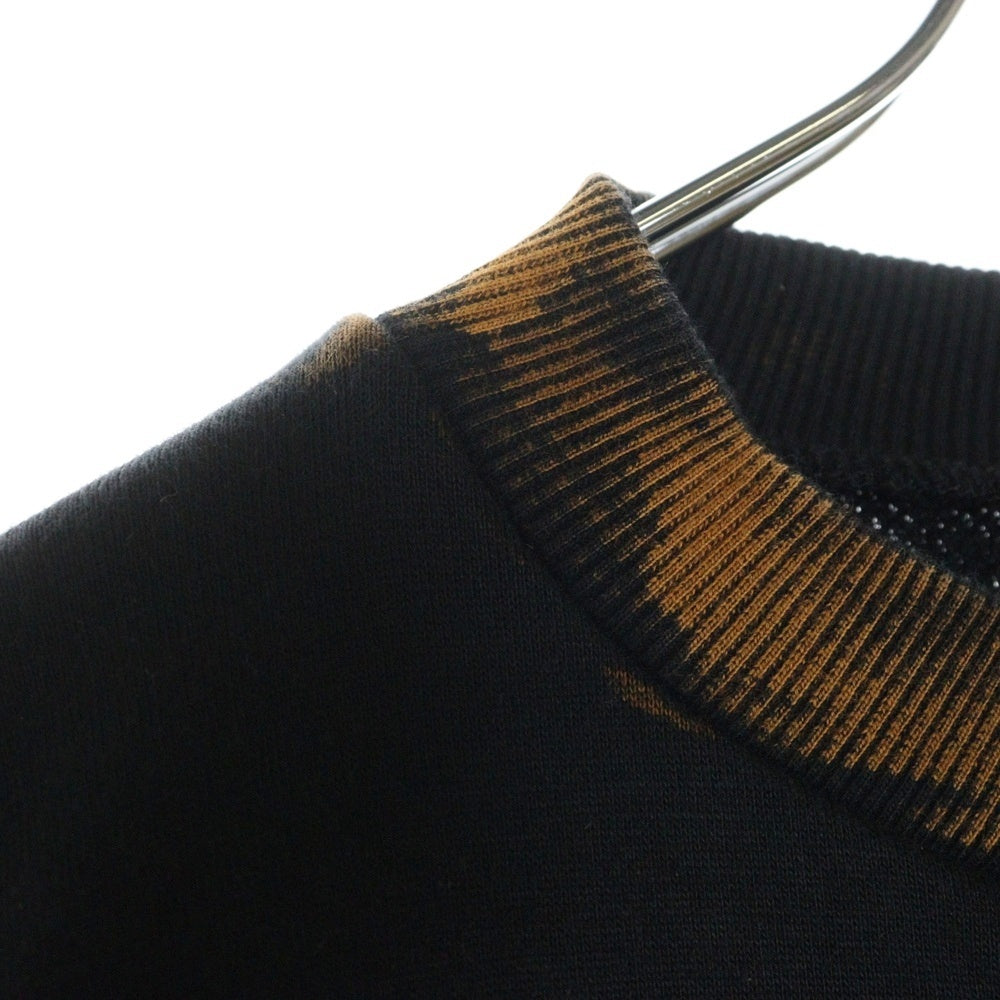 arche(アルシュ) PLUG別注 GRADY CREW NECK ウォッシュ加工 クルーネックスウェットトレーナー ブラック/オレンジ