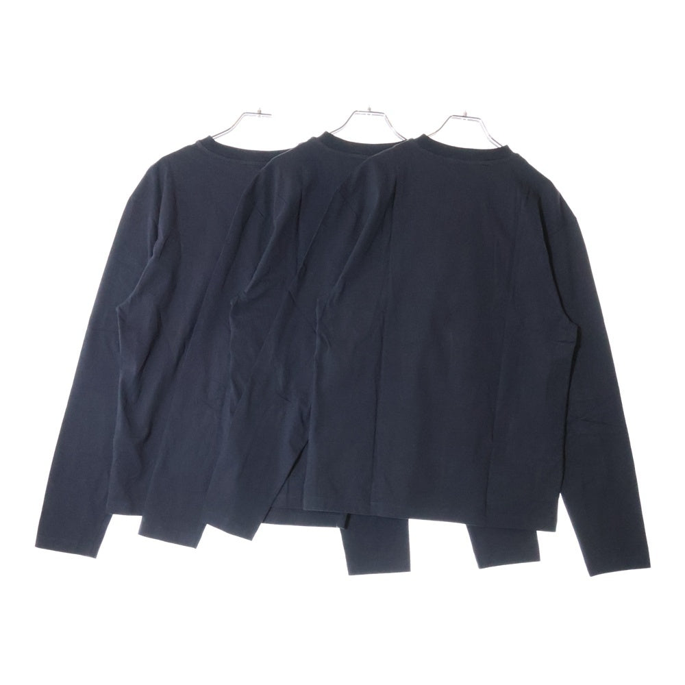 JIL SANDER +(ジルサンダープラス) 3PACK TEE 3パック ロングスリーブ クルーネック 長袖 Tシャツ カットソー ネイビー J47GC0002 J45048