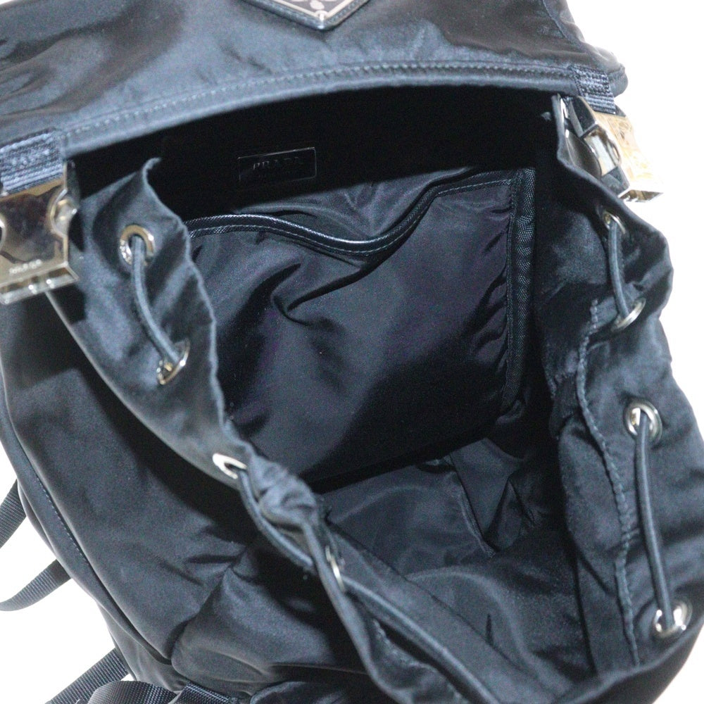 PRADA(プラダ) Re-Nylon リナイロン サフィアーノ レザー トライアングル ロゴプレート バックパック リュックサック ブラック 2VZ135