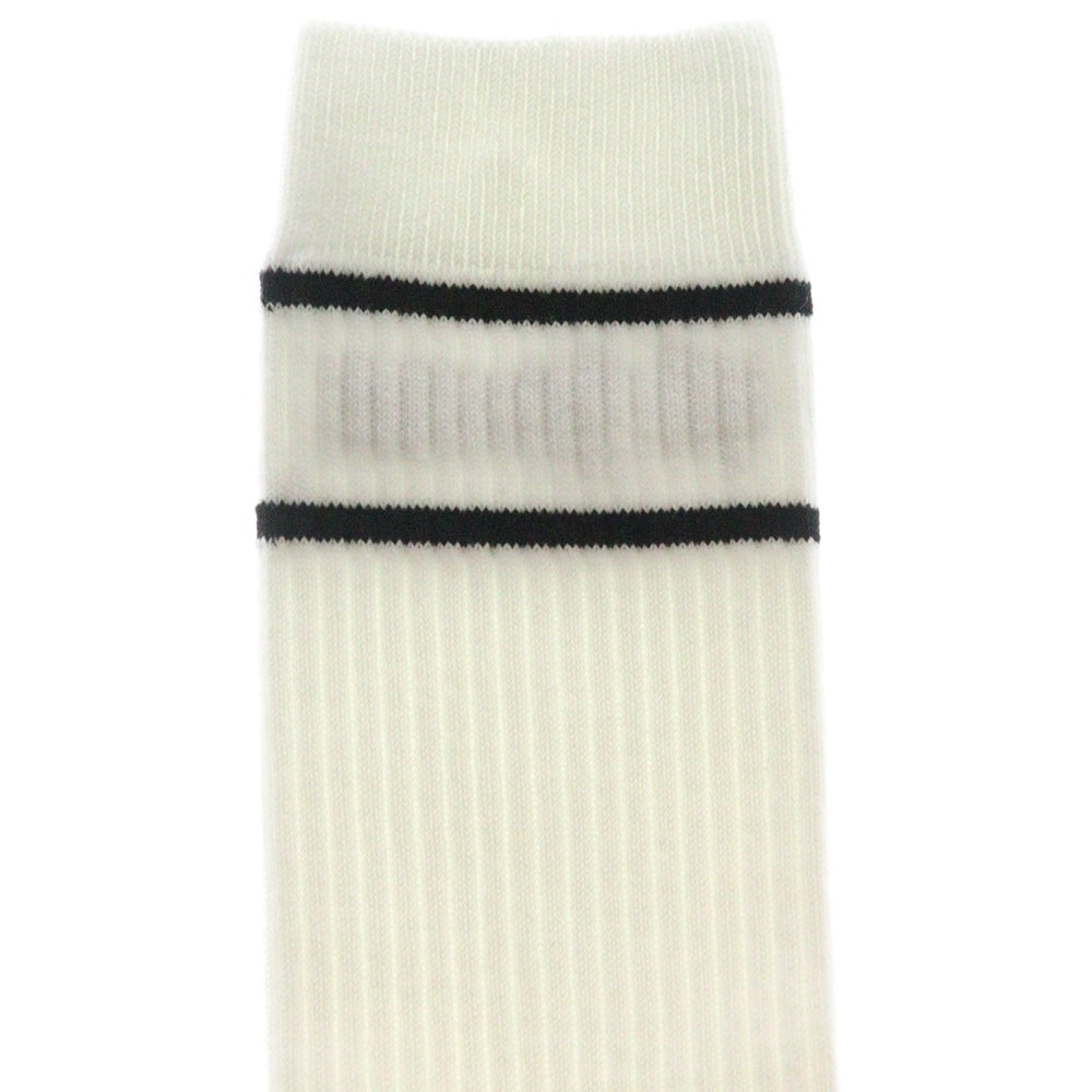 CELINE(セリーヌ) SOCKS IN STRIPED COTTON コットン リブ ロングソックス 靴下 ホワイト 2A00Q035N