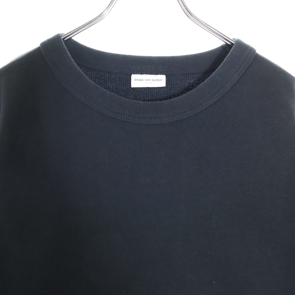 DRIES VAN NOTEN(ドリスヴァンノッテン) プルオーバー クルーネック コットン スウェット トレーナー ブラック 3620900097