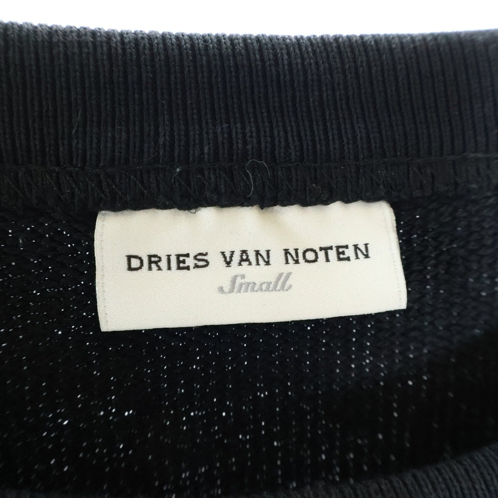 DRIES VAN NOTEN(ドリスヴァンノッテン) プルオーバー クルーネック コットン スウェット トレーナー ブラック 3620900097