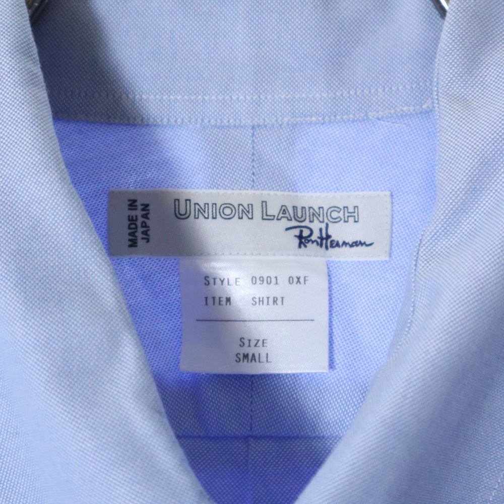 UNION LAUNCH(ユニオンランチ) ×Ron Herman Oxford Shirt ロンハーマン レギュラーカラー コットン ロングスリーブ オックスフォード 長袖シャツ ブルー 3620700151