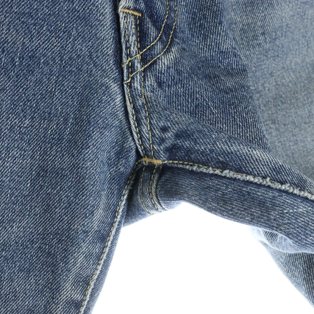RON HERMAN DENIM(ロンハーマンデニム) ダメージ加工 ボタンフライ ストレートデニムパンツ ジーンズ インディゴ 3620600041