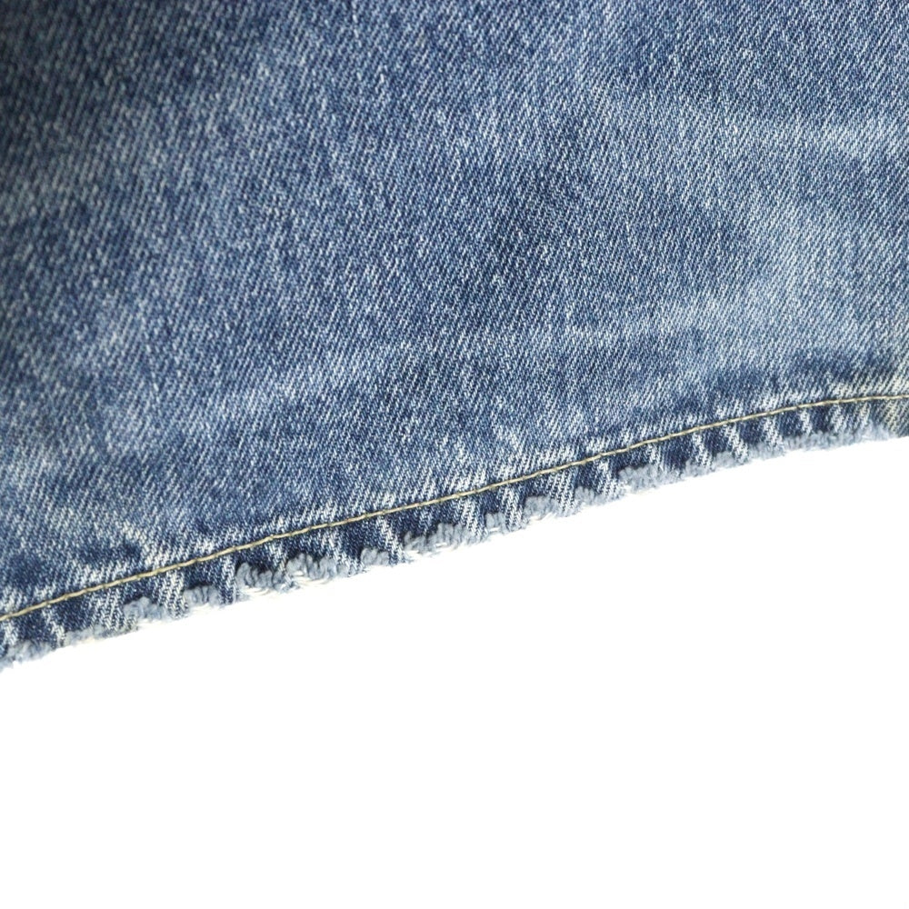 RON HERMAN DENIM(ロンハーマンデニム) ダメージ加工 ボタンフライ ストレートデニムパンツ ジーンズ インディゴ 3620600041