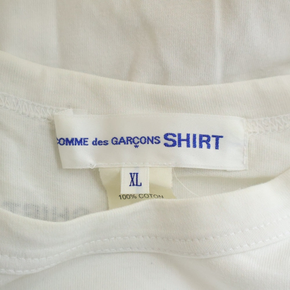 COMME des GARCONS SHIRT(コムデギャルソンシャツ) S/Sロゴ コットンジャージ クルーネック 長袖Tシャツ カットソー ホワイト