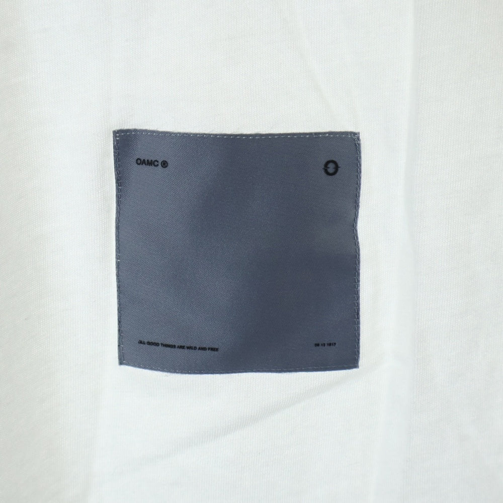 OAMC(オーエーエムシー) 21SS ヨーク切り替え フラップポケット クルーネック ロングスリーブ 長袖 Tシャツ カットソー ホワイト OAMT701368