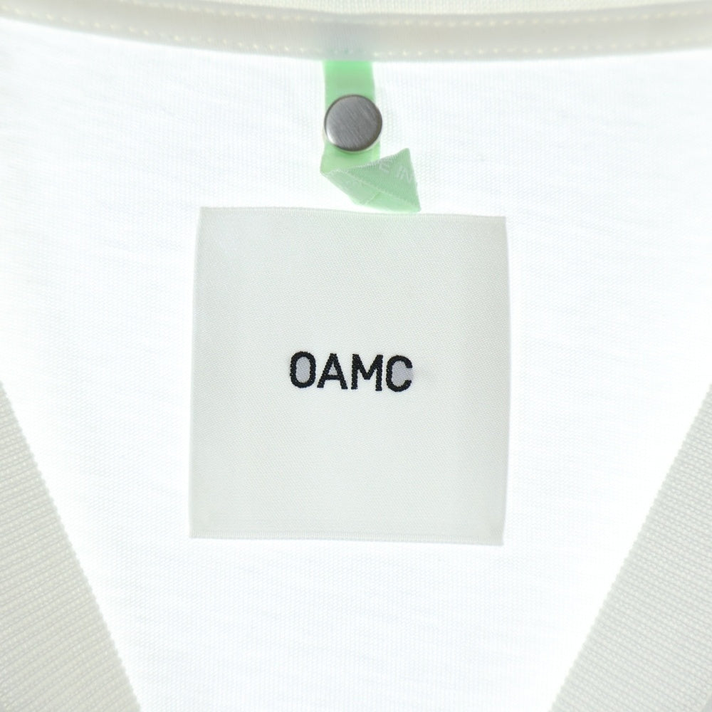 OAMC(オーエーエムシー) 21SS ヨーク切り替え フラップポケット クルーネック ロングスリーブ 長袖 Tシャツ カットソー ホワイト OAMT701368