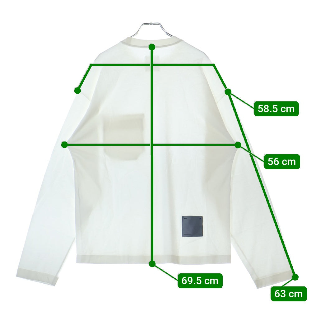 OAMC(オーエーエムシー) 21SS ヨーク切り替え フラップポケット クルーネック ロングスリーブ 長袖 Tシャツ カットソー ホワイト OAMT701368