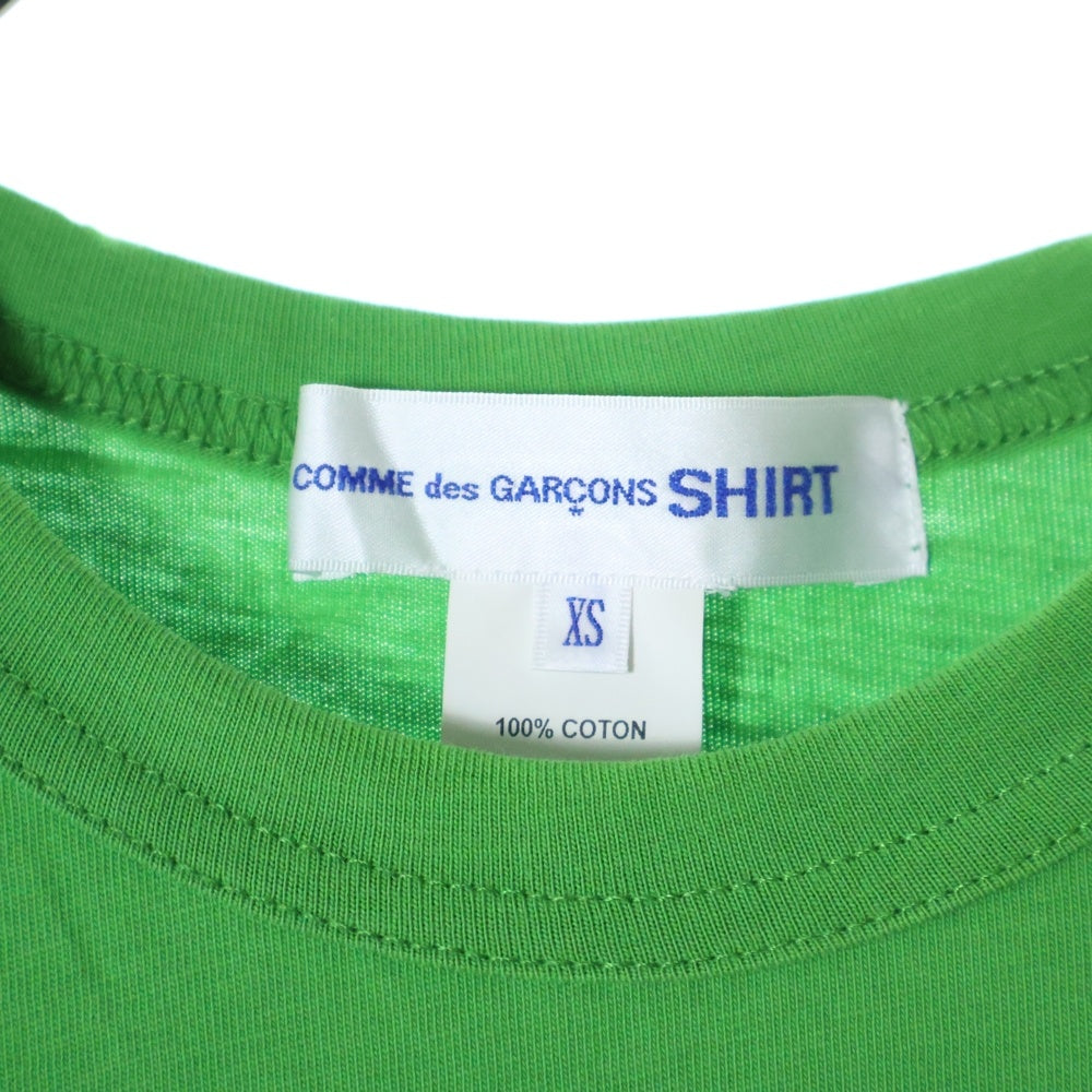 COMME des GARCONS SHIRT(コムデギャルソンシャツ) 23SS S/Sロゴ コットンジャージ クルーネック 半袖Tシャツ カットソー グリーン FK-T015