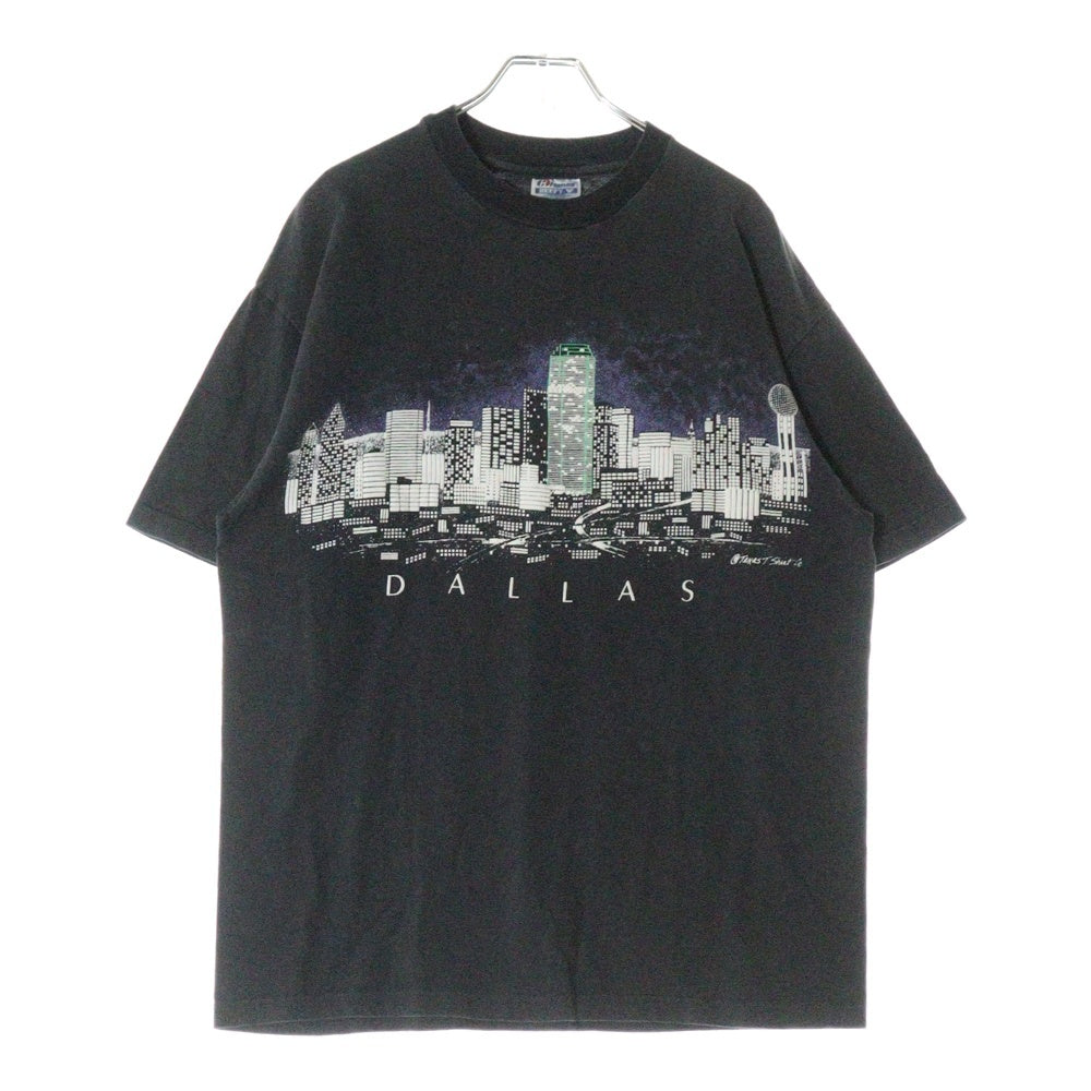 VINTAGE(ヴィンテージ) 90S VINTAGE DALLAS SOUVENIR TEE ヴィンテージ ダラス フロントエンボス加工Tシャツ 半袖クルーネックカットソー ブラック