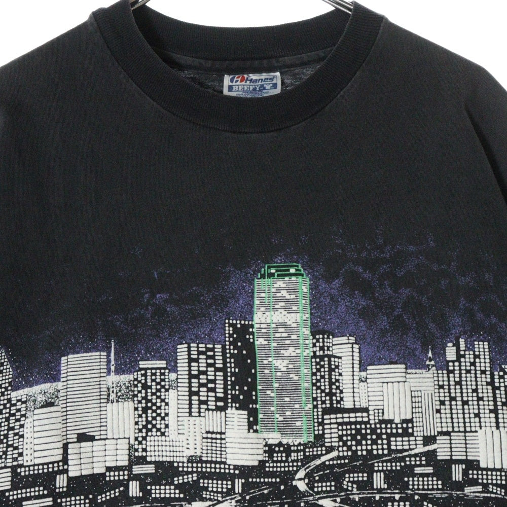 VINTAGE(ヴィンテージ) 90S VINTAGE DALLAS SOUVENIR TEE ヴィンテージ ダラス フロントエンボス加工Tシャツ 半袖クルーネックカットソー ブラック