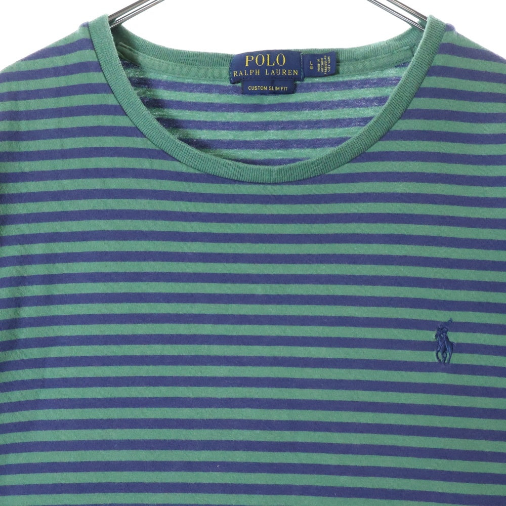 POLO RALPH LAUREN(ポロラルフローレン) BORDER S/S TEE ボーダーTシャツ 半袖クルーネックカットソー ネイビー/グリーン