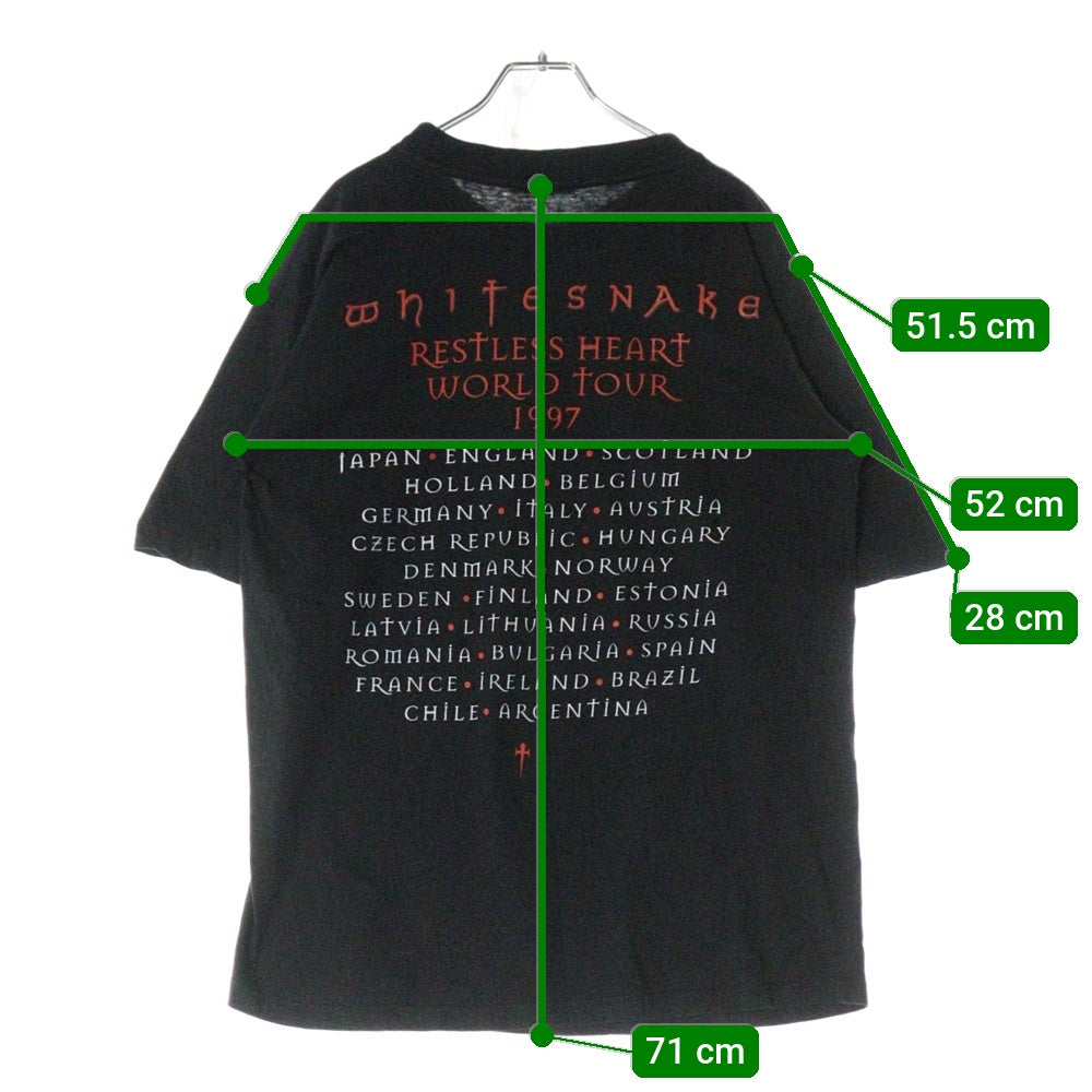 VINTAGE(ヴィンテージ) 90S VINTAGE WHITESNAKE RESTLESS HEART 1997 WORLD TOUR TEE ヴィンテージ ホワイトスネーク レストレスハート ワールドツアーTシャツ 半袖クルーネック