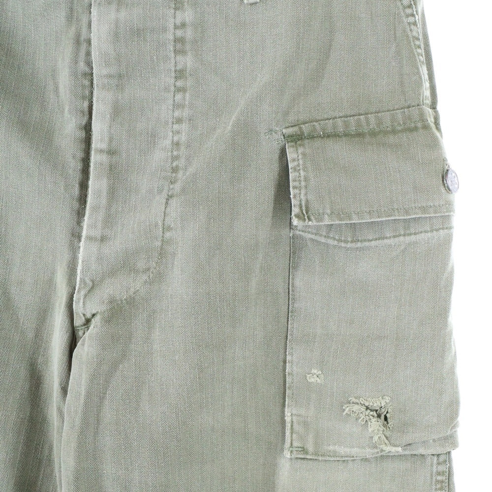 VINTAGE(ヴィンテージ) 40S VINTAGE U.S.ARMY M-43 HBT CARGO PANTS ヴィンテージ ユーエスアーミー アメリカ陸軍 ヘリンボーン パボタンフライ カーゴパンツ カーキ