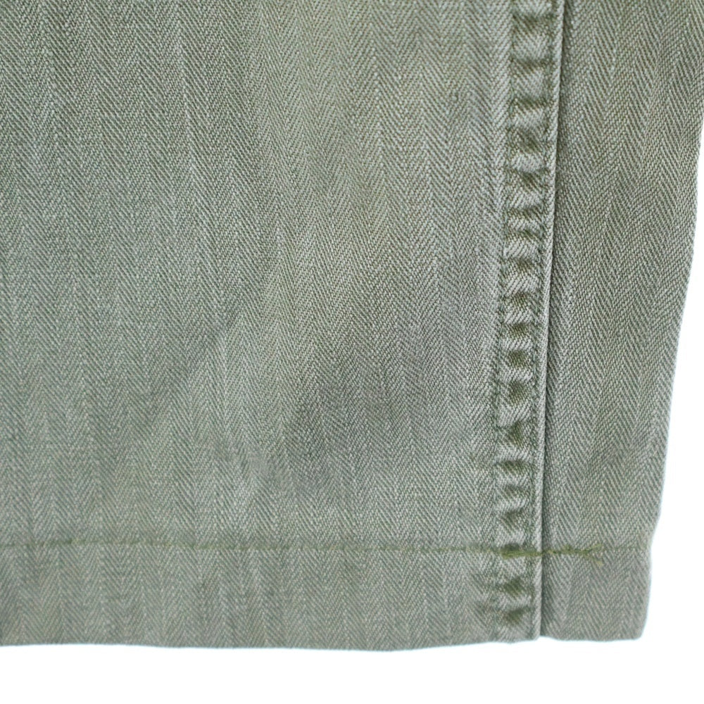 VINTAGE(ヴィンテージ) 40S VINTAGE U.S.ARMY M-43 HBT CARGO PANTS ヴィンテージ ユーエスアーミー アメリカ陸軍 ヘリンボーン パボタンフライ カーゴパンツ カーキ