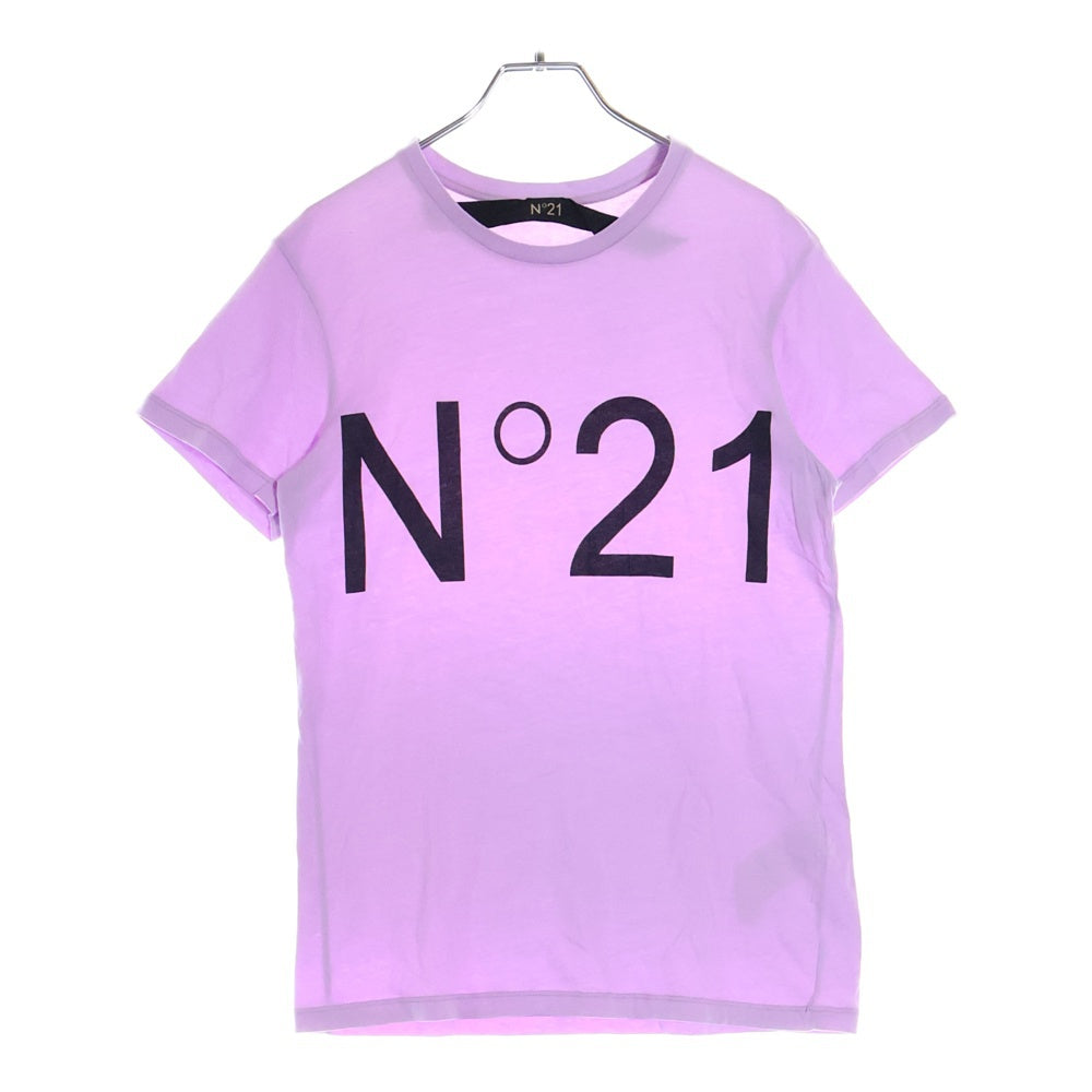 N21 numero ventuno(ヌメロ ヴェントゥーノ) FRONT LOGO PRINT フロント ロゴ プリント クルーネック 半袖Tシャツ カットソー パープル レディース 18SU-F021-6363